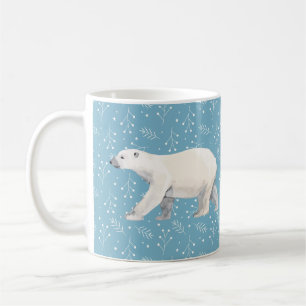 Mug Ours polaire serène Bleu et blanc Musique d'hiver