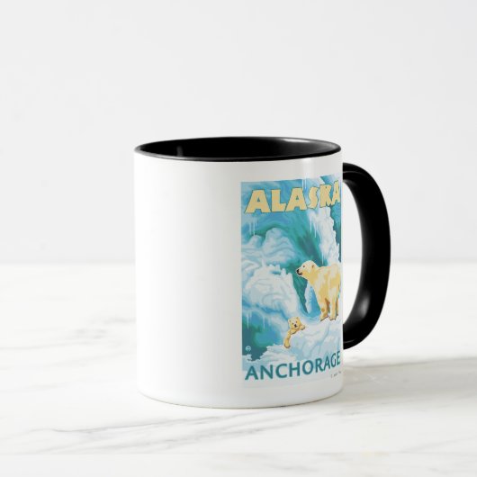 Mug Ours Polaires & Cub - Anchorage, Alaska (Devant droit)