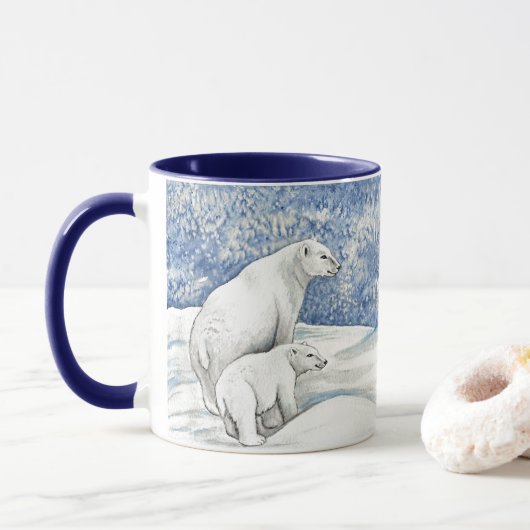 Mug Ours polaires de neige (Avec donut)