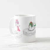 Mug Ours polaires en caricature mignonne avec cadeaux (Devant gauche)