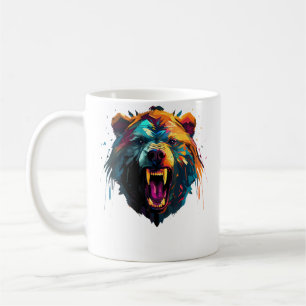 Mug Ours Polygone Coléreux Grizzly Coloré Randonnée Ca