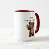 Mug Ours qui fait signe mignon (Devant droit)