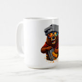 Mug Ours Rétro Avec Chapeau Râpe à Fromage et Lunettes (Devant gauche)