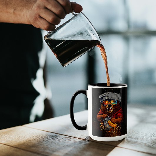 Mug Ours Rétro Avec Chapeau Râpe à Fromage et Lunettes