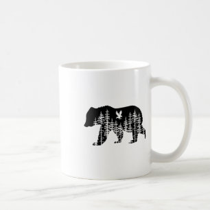 Mug Ours Rétro Forêt Arbres Extérieur Faune Camping 