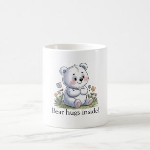 Mug Ours rougissant dans un jardin de fleurs