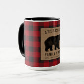 Mug Ours Rustique Famille Cabine Rouge Buffalo Plaid L (Devant gauche)