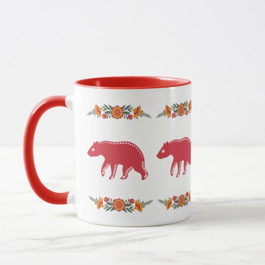 Mug Ours scandinave rouge (Gauche)