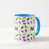 Mug Ours sucrés multicolores & calligraphie sur blanc (Devant droit)