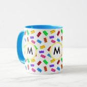 Mug Ours sucrés multicolores & calligraphie sur blanc (Devant gauche)
