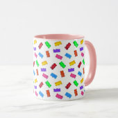 Mug Ours sucrés multicolores sur fond blanc (Devant droit)