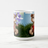 Mug Ours tenant un bouquet de fleurs-30926 (Centre)