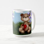 Mug Ours tenant un bouquet de fleurs-30926 (Devant droit)