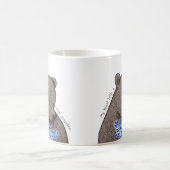 Mug Ours timide et silencieux avec fleurs bleues Amour (Centre)