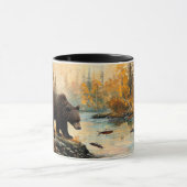 Mug Ours vintage au feuillage d'automne du Creek (Centre)