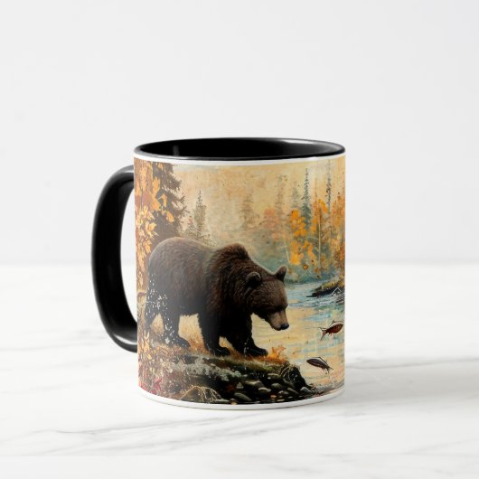 Mug Ours vintage au feuillage d'automne du Creek (Devant gauche)