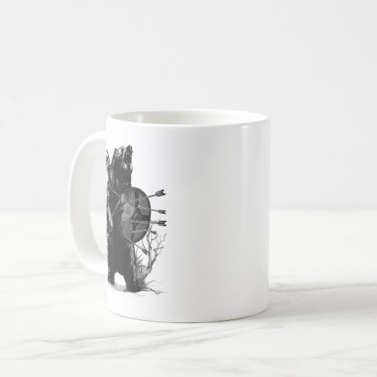 Mug Ours Vive Avec Ax Et Bouclier (Devant gauche)