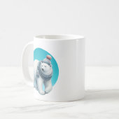 Mug Ourson hiver mignon ajout monogramme (Devant gauche)
