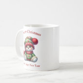 Mug Ourson mignon avec pull et chapeau de Noël (Devant gauche)
