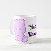 Mug Ourson Mignon Kawaii Assis Violet Pastel (Devant gauche)