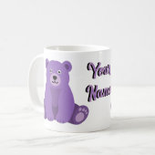 Mug Ourson Violet Assis Kawaii Mignon (Devant gauche)