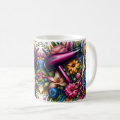 Mug Outils de coiffeur floraux (Devant droit)
