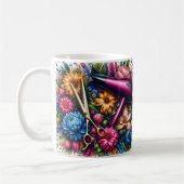 Mug Outils de coiffeur floraux (Gauche)