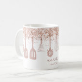 Mug Outils de Cuisine de Parties scintillant d'or Rose (Devant gauche)