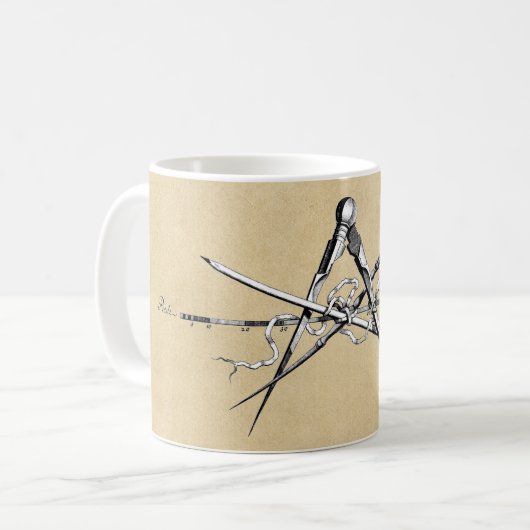 Mug Outils de rédaction d'architecture traditionnelle (Devant gauche)