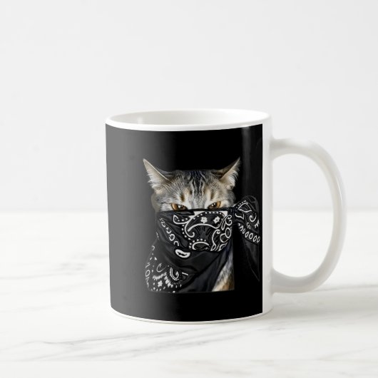 Mug Outlaw Cat Funny Gangster Cat With Bandana (Droite)