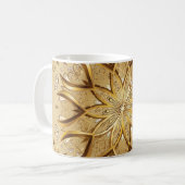 Mug Ouvert doré, texture de croquis oriental. (Devant gauche)