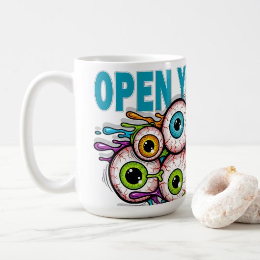 Mug Ouvrez vos yeux (Avec donut)