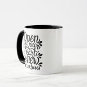 Mug Ouvrez votre coeur à de nouvelles aventures (Devant gauche)