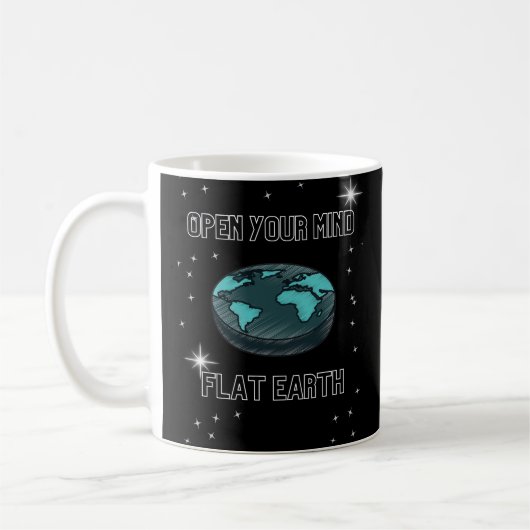 Mug Ouvrez votre esprit Unisex Black Men Femmes Flat E (Gauche)