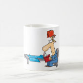 Mug Ouvrier de construction lisant un manuel (Centre)