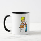 Mug Ouvrier du bâtiment sciant une planche (Gauche)