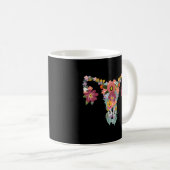 Mug Ovaire Floral Les Droits Féministes D'Uterus (Devant droit)