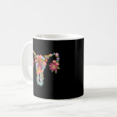 Mug Ovaire Floral Les Droits Féministes D'Uterus (Devant gauche)