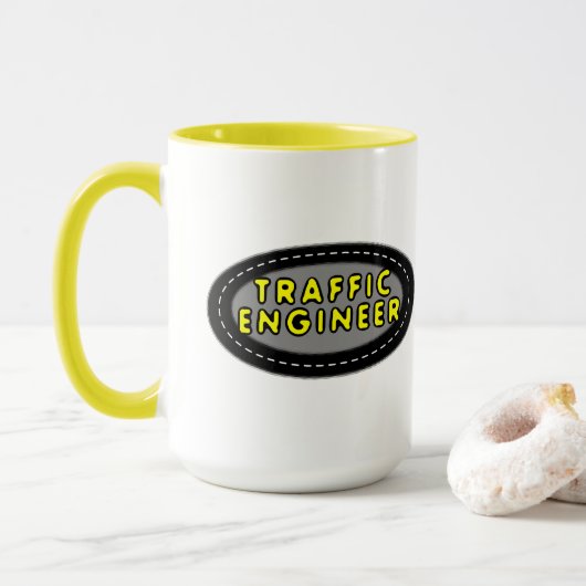 Mug Oval Mug, ingénieur de la circulation (Avec donut)