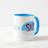 Mug Ovale de neige du ski (Devant droit)