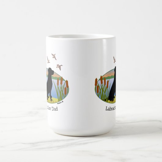 Mug Ovale du coucher de soleil des oiseaux du Labrador (Centre)