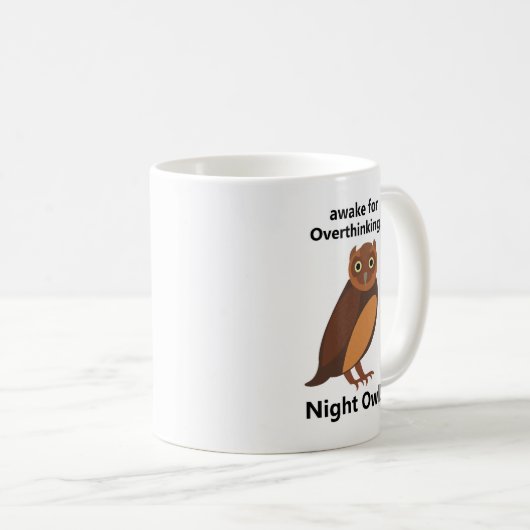 Mug Overthinking Night Owl Funny (Devant droit)