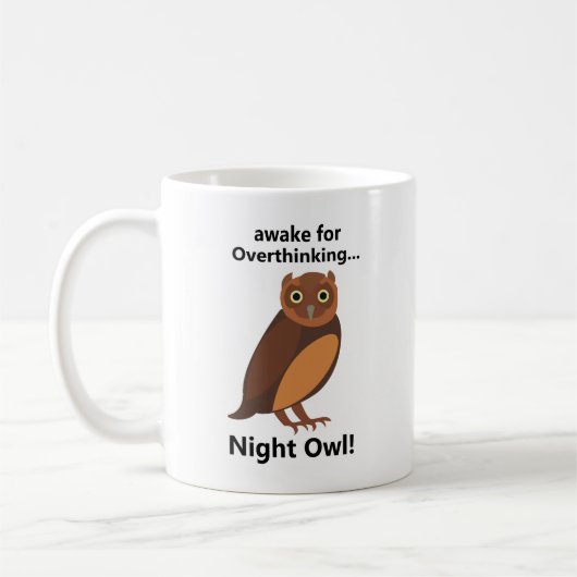 Mug Overthinking Night Owl Funny (Gauche)