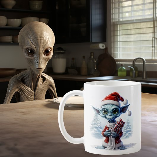 Mug OVNI Alien de Noël
