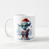 Mug OVNI Alien de Noël (Gauche)