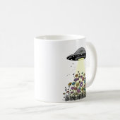 Mug OVNI aspirant des fleurs (Devant droit)