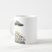 Mug OVNI aspirant des fleurs (Devant gauche)