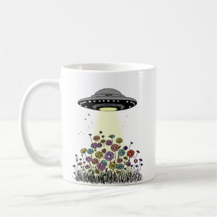 Mug OVNI aspirant des fleurs
