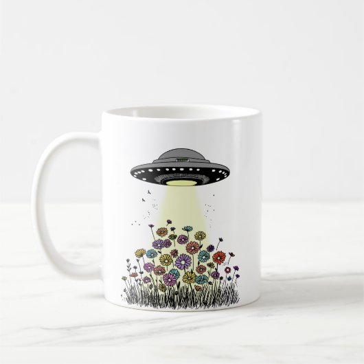 Mug OVNI aspirant des fleurs (Gauche)