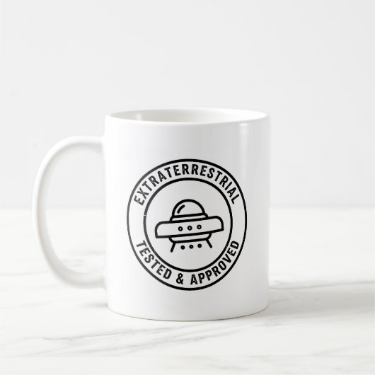 Mug OVNI extraterrestre drôle Testé & Approuvé (Gauche)